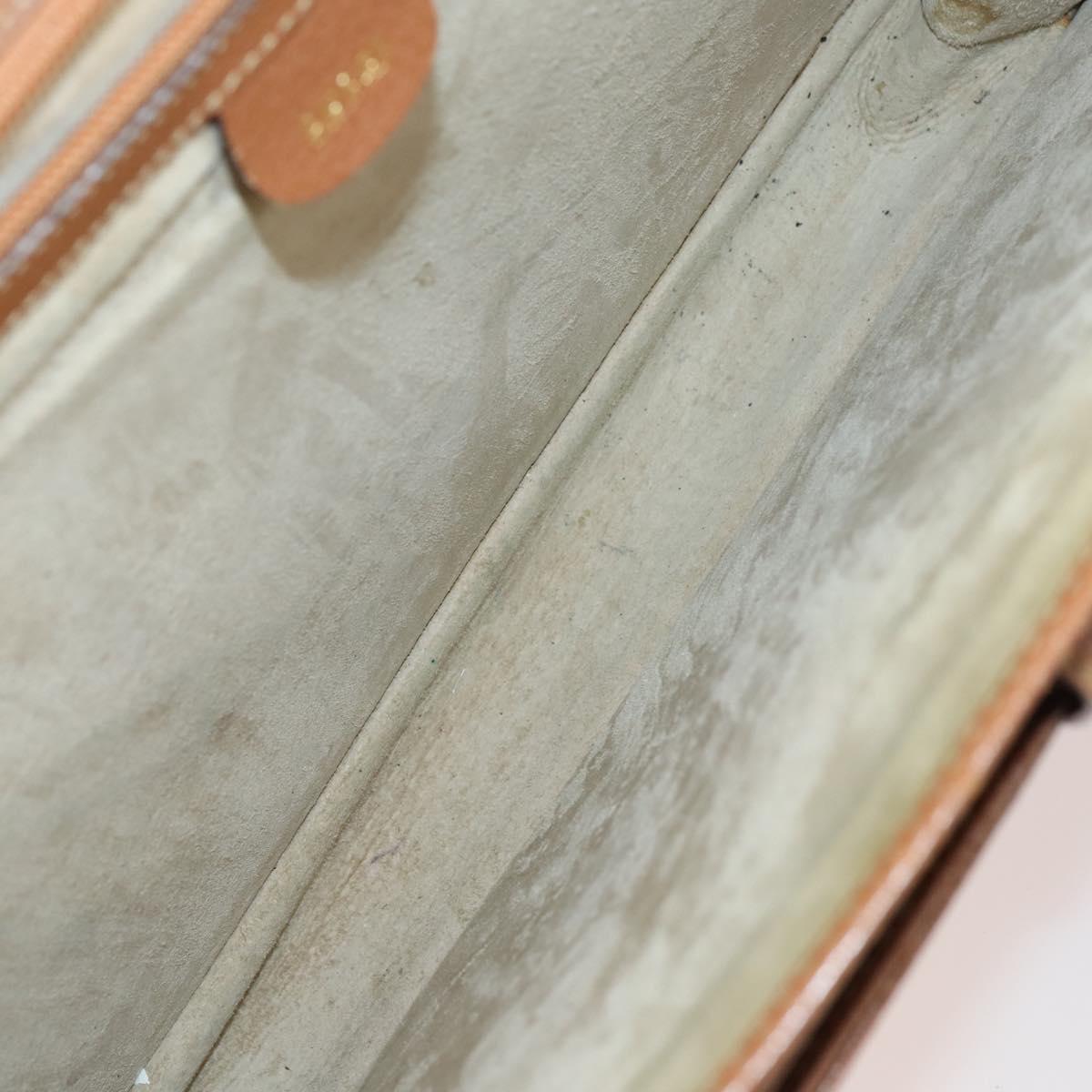 GUCCI Shoulder Bag Leather Enamel 5Set Brown Black Auth bs30027