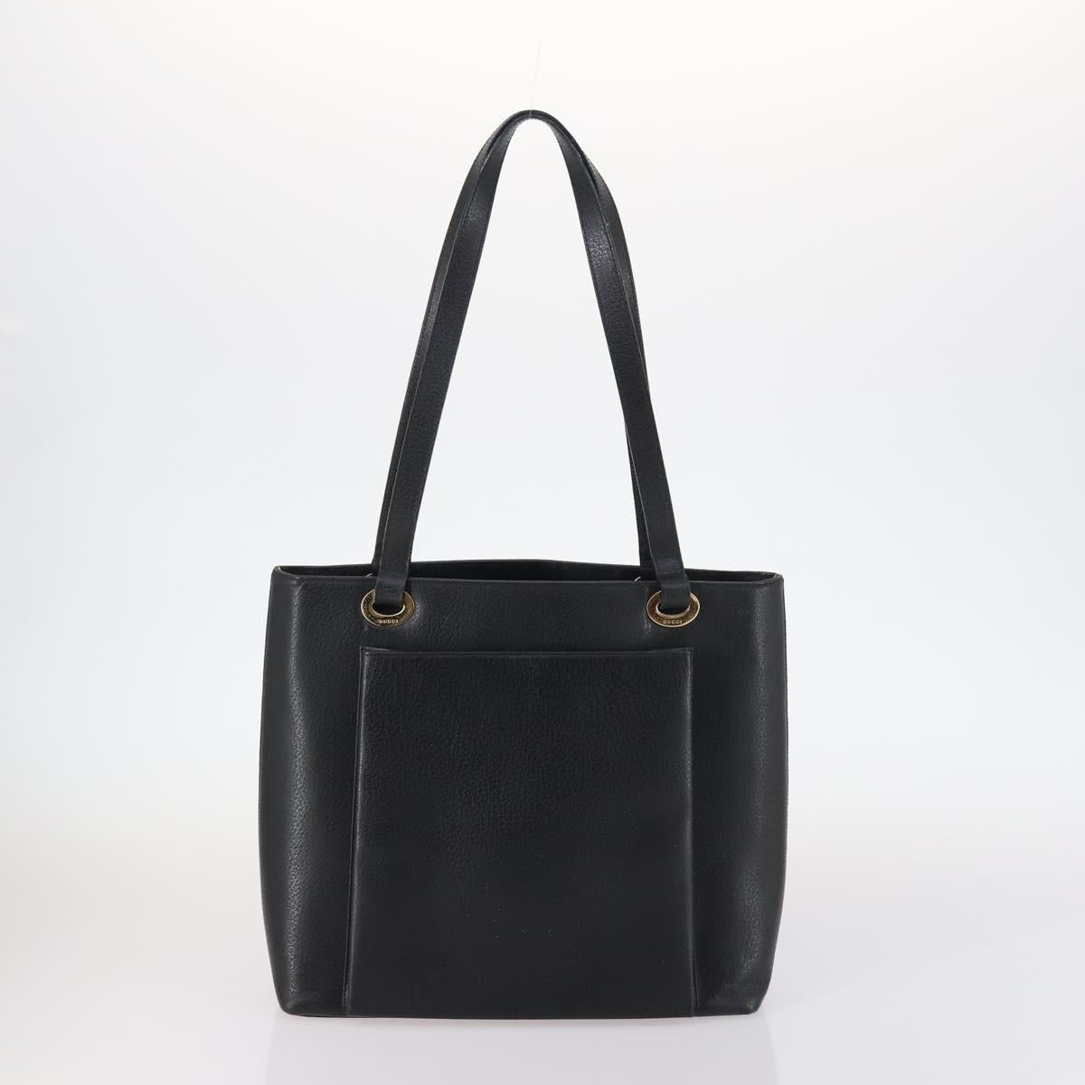 GUCCI Shoulder Bag Leather Enamel 5Set Brown Black Auth bs30027