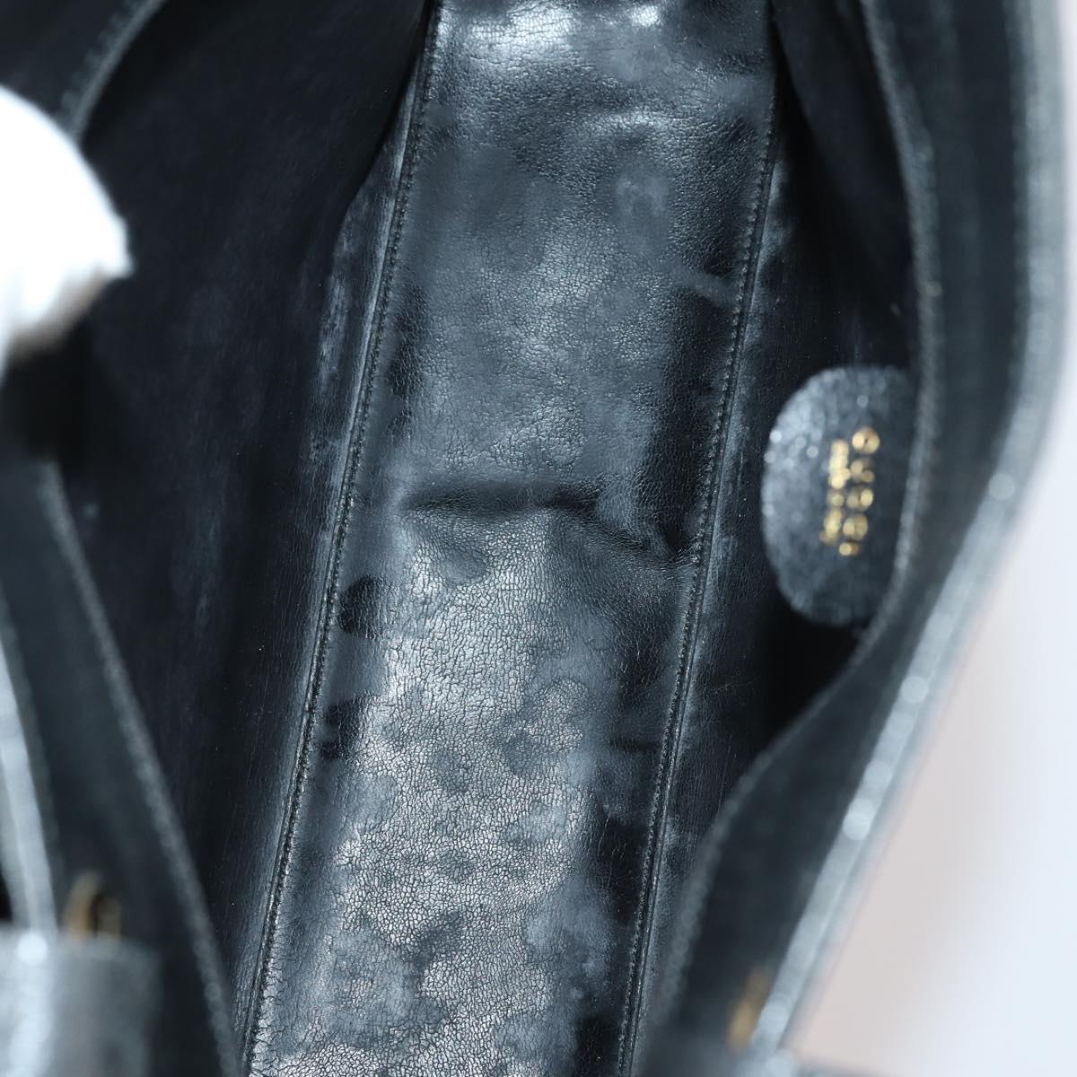 GUCCI Shoulder Bag Leather Enamel 5Set Brown Black Auth bs30027