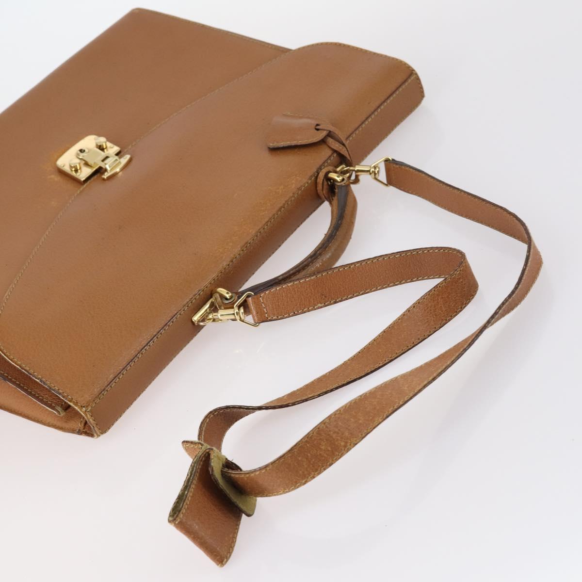 GUCCI Shoulder Bag Leather Enamel 5Set Brown Black Auth bs30027