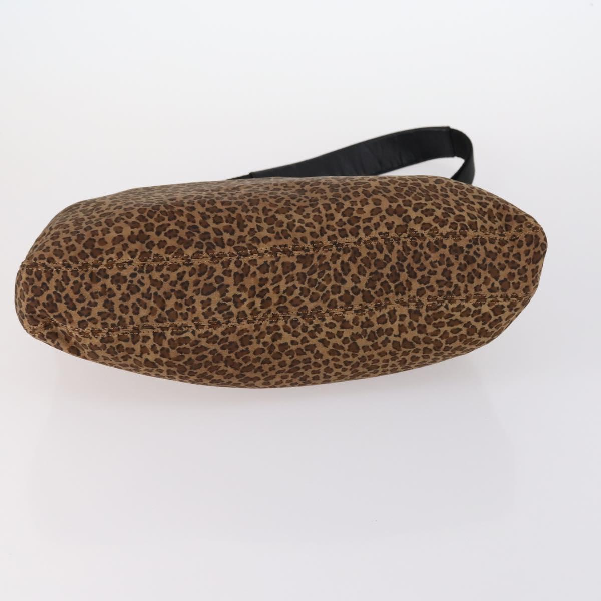 BOTTEGA VENETA Shoulder Bag Nylon 6Set Brown Black beige Auth bs30029