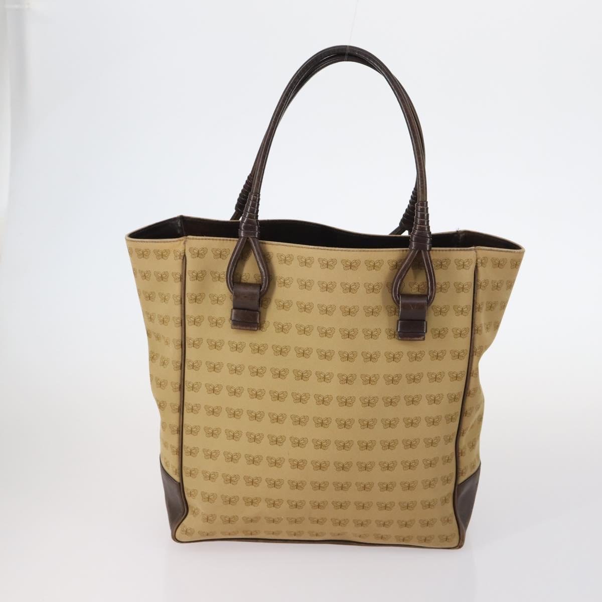 BOTTEGA VENETA Shoulder Bag Nylon 6Set Brown Black beige Auth bs30029