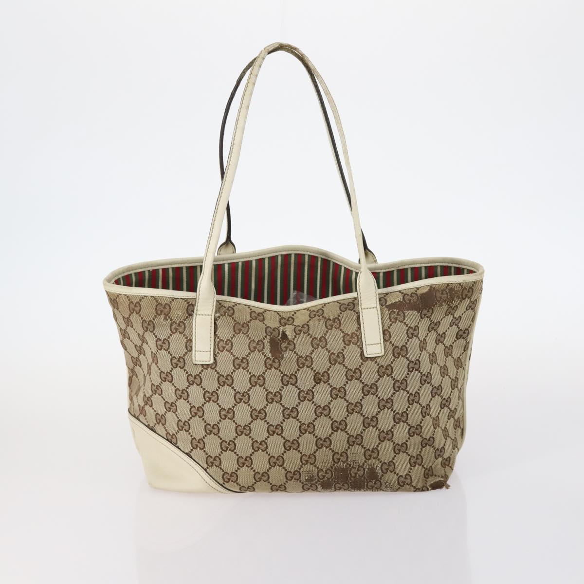 GUCCI GG Supreme Tote Bag PVC Canvas 3Set Beige Gold Auth bs30030