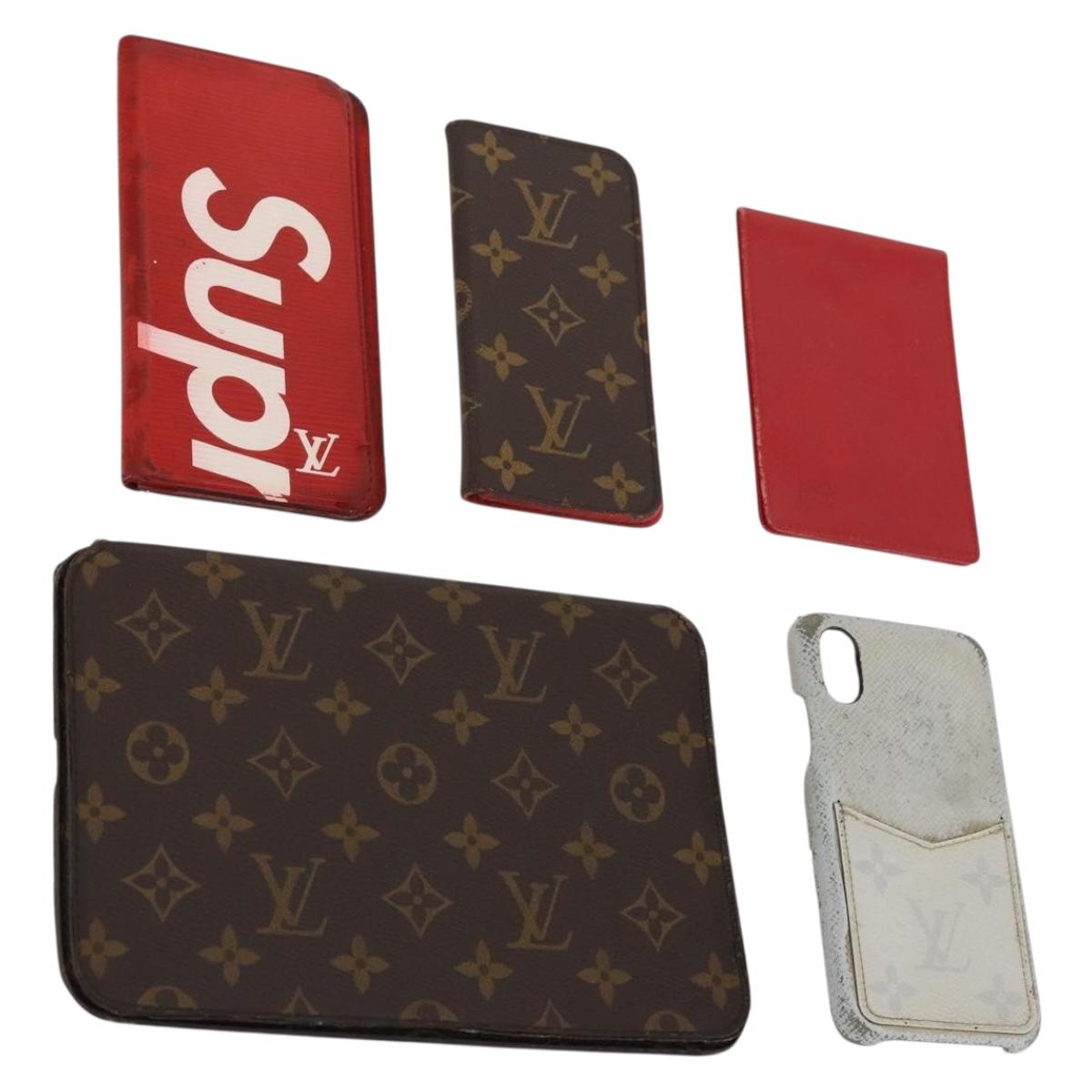 LOUIS VUITTON Monogram Epi Wallet 5Set Red White LV Auth bs30031