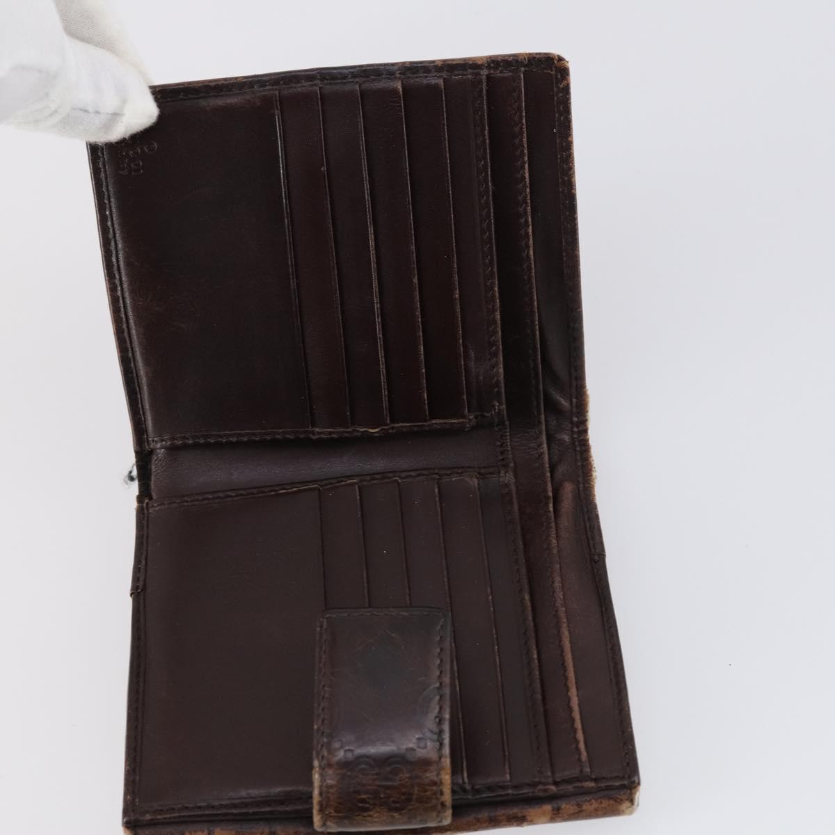 GUCCI GG Canvas Wallet Leather 10 Set Beige Black Auth bs30034