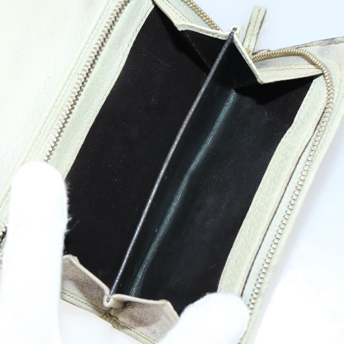 GUCCI GG Canvas Wallet Leather 10 Set Beige Black Auth bs30034