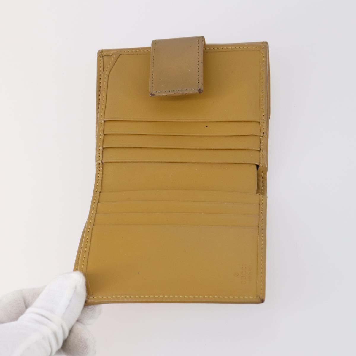 GUCCI GG Canvas Wallet Leather 10 Set Beige Black Auth bs30034