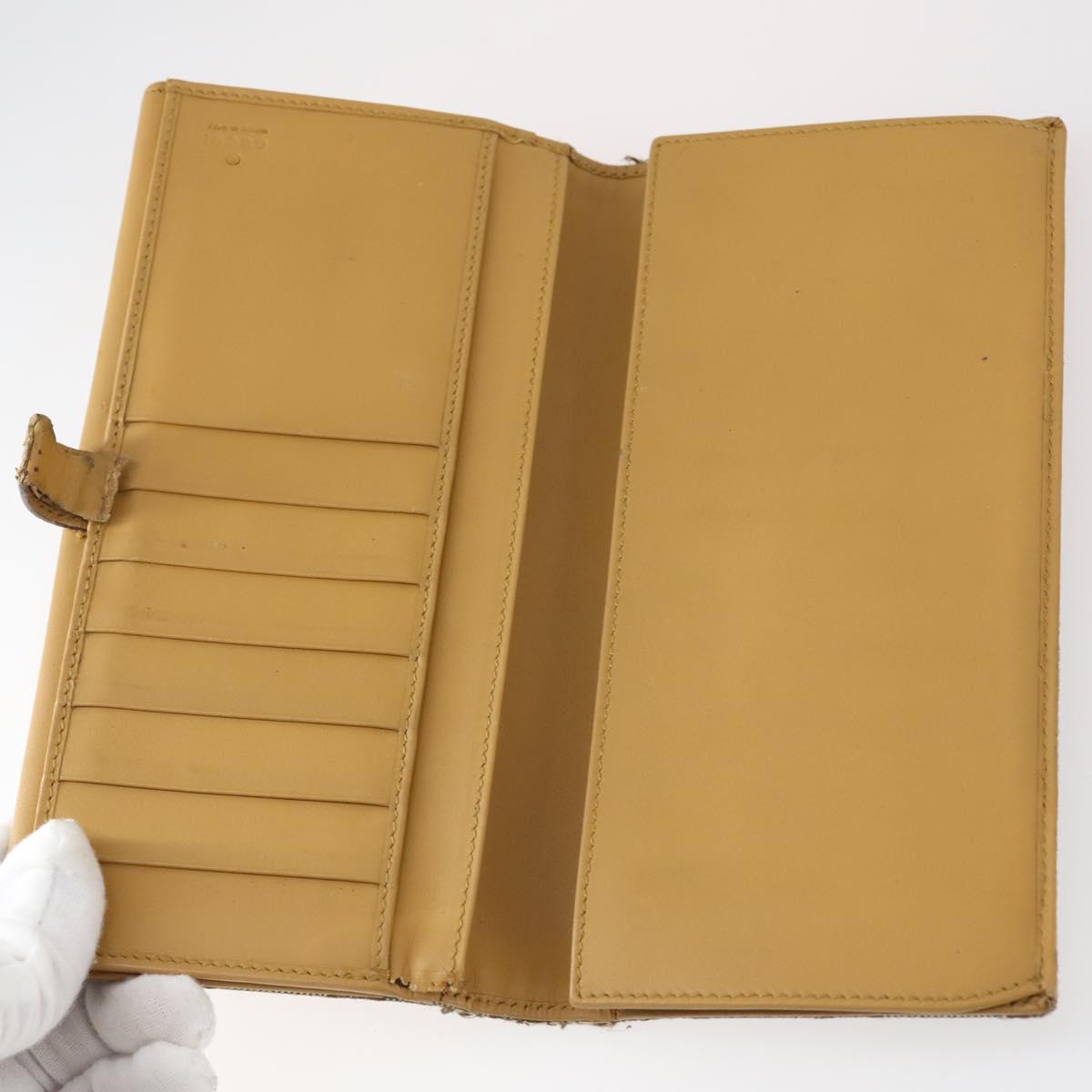 GUCCI GG Supreme Canvas Wallet PVC 7 Set Beige Black Auth bs30035