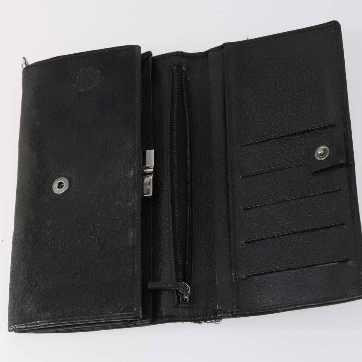 GUCCI GG Supreme Canvas Wallet PVC 7 Set Beige Black Auth bs30035