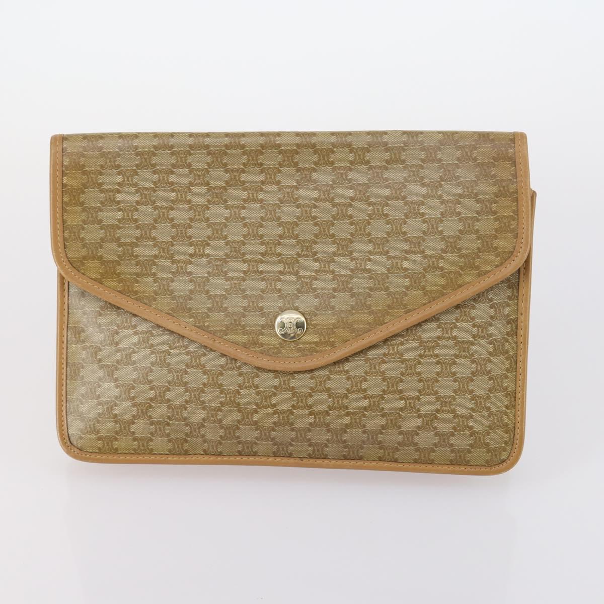 CELINE Macadam Canvas Hand Bag PVC Canvas 6Set Beige Navy black Auth bs30037