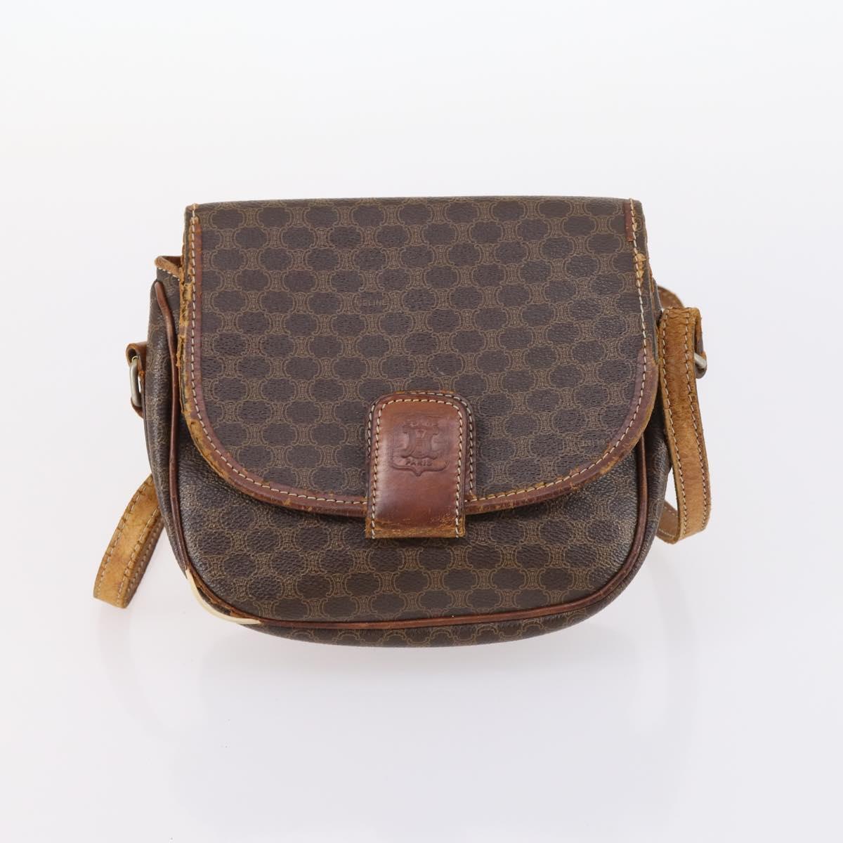 CELINE Macadam Canvas Hand Bag PVC Canvas 6Set Beige Navy black Auth bs30037