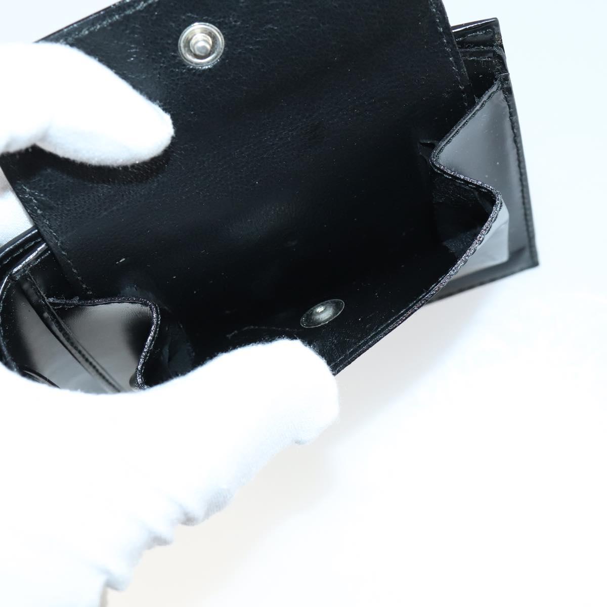 Salvatore Ferragamo Gancini Wallet Leather 11 pieces Black Yellow Auth bs30038