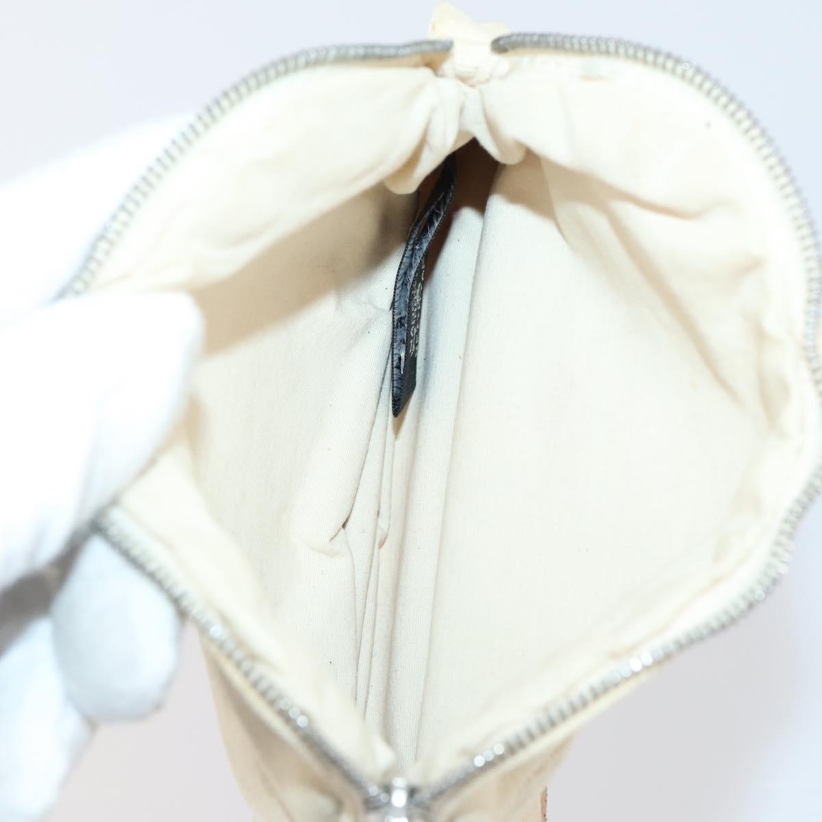 HERMES Wallet Leather Canvas 7 Set Beige Black Brown Auth bs30039