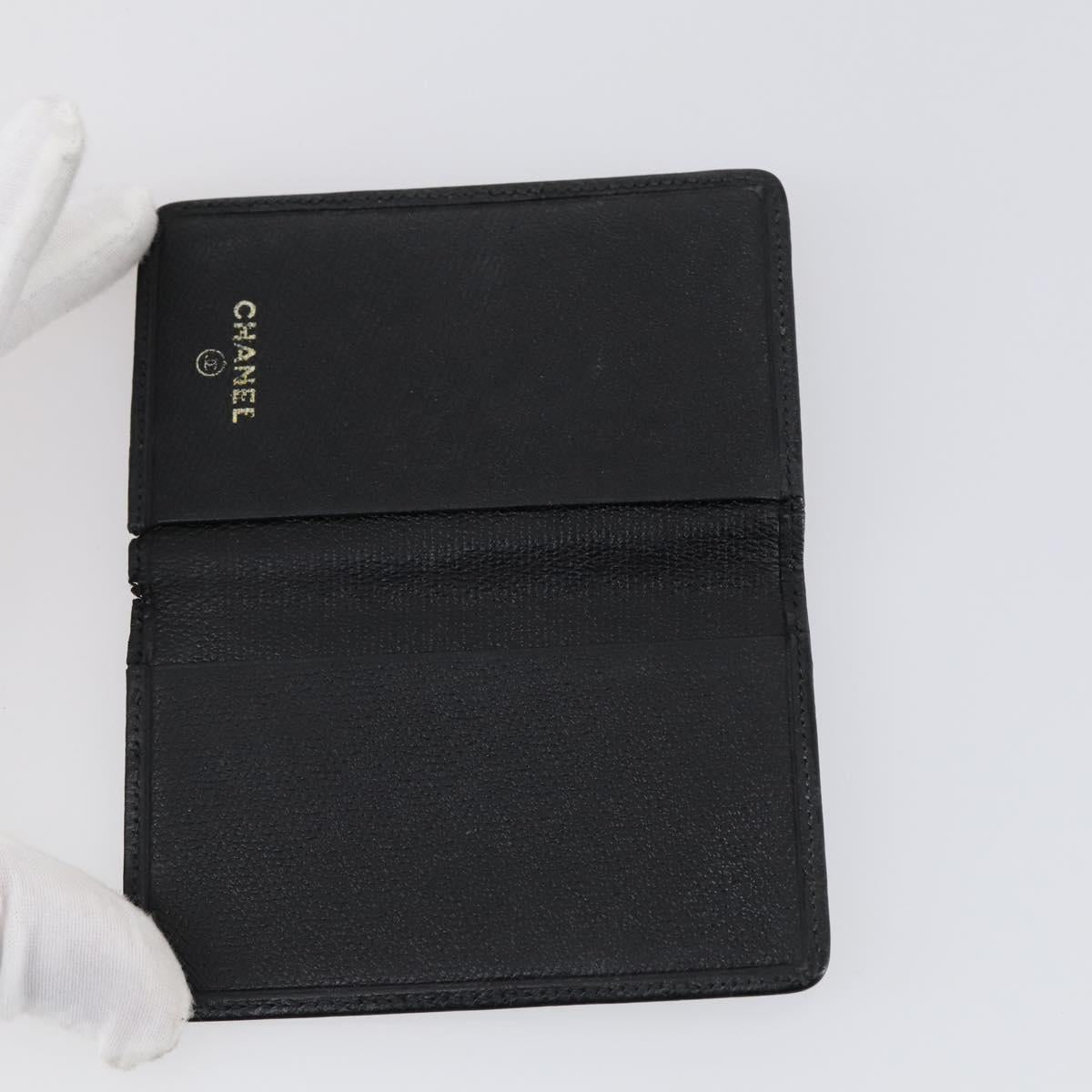 CHANEL Wallet Leather 6Set Black Blue CC Auth bs30040