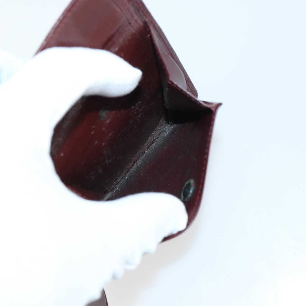 CARTIER Wallet Leather 10set Bordeaux Black Auth bs30042