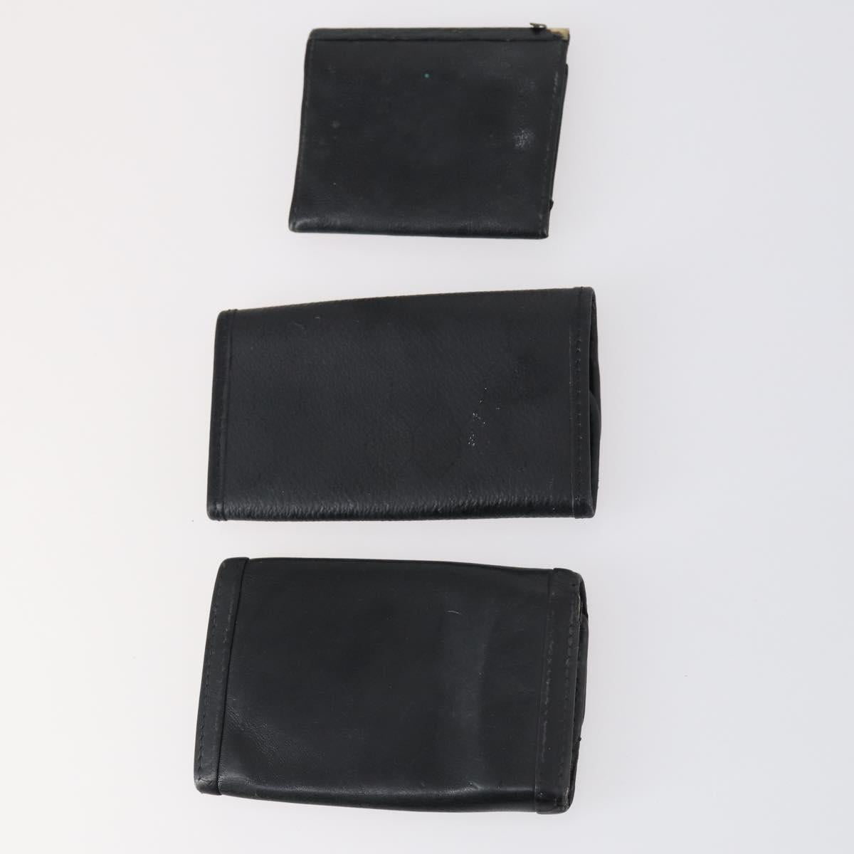 Christian Dior Key Case Leather 7Set Black Pink Brown Auth bs30045