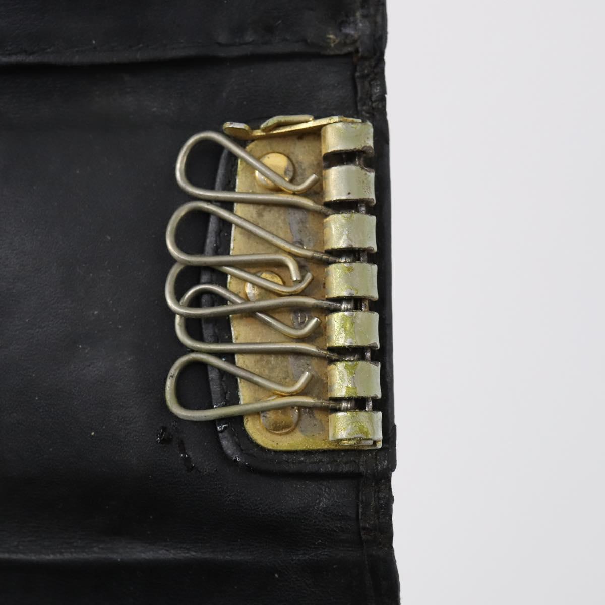 Christian Dior Key Case Leather 7Set Black Pink Brown Auth bs30045