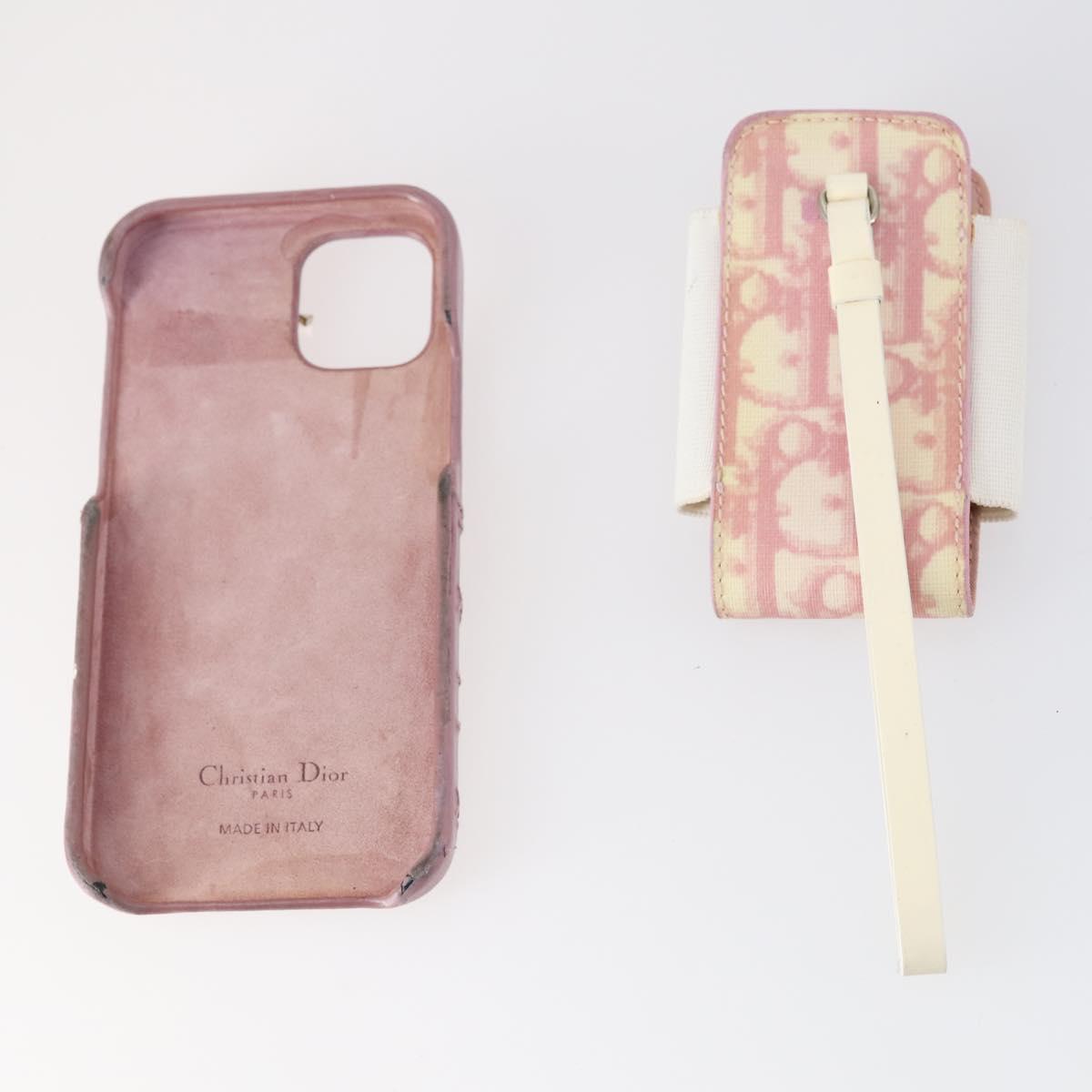 Christian Dior Key Case Leather 7Set Black Pink Brown Auth bs30045