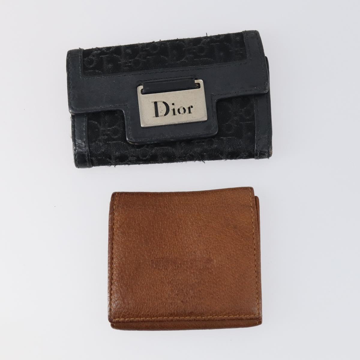 Christian Dior Key Case Leather 7Set Black Pink Brown Auth bs30045