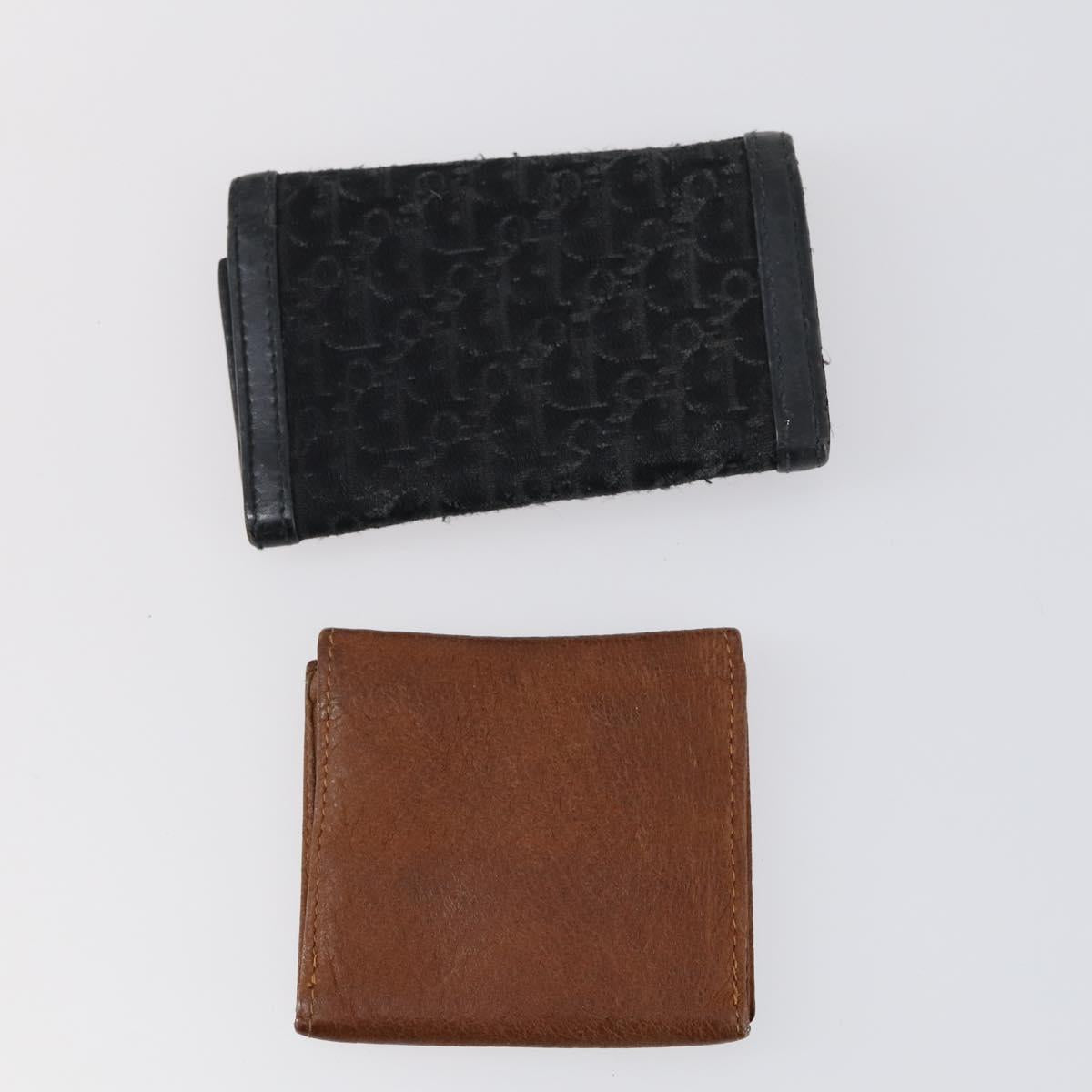 Christian Dior Key Case Leather 7Set Black Pink Brown Auth bs30045