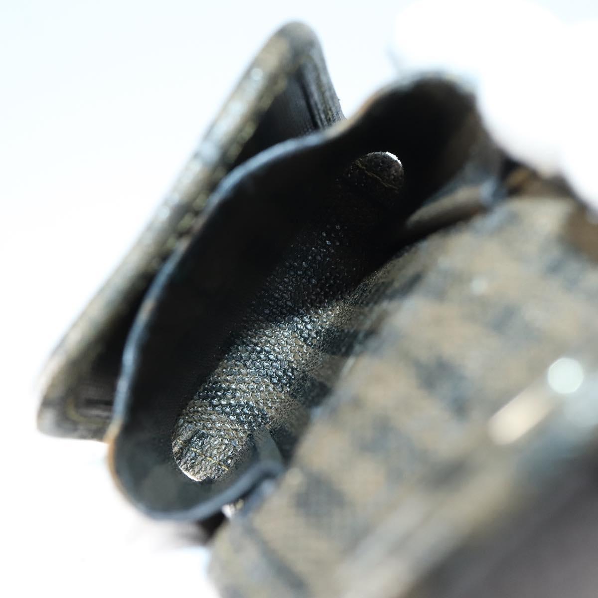 FENDI Pecan Canvas Wallet Leather 7Set Black Brown Auth bs30048