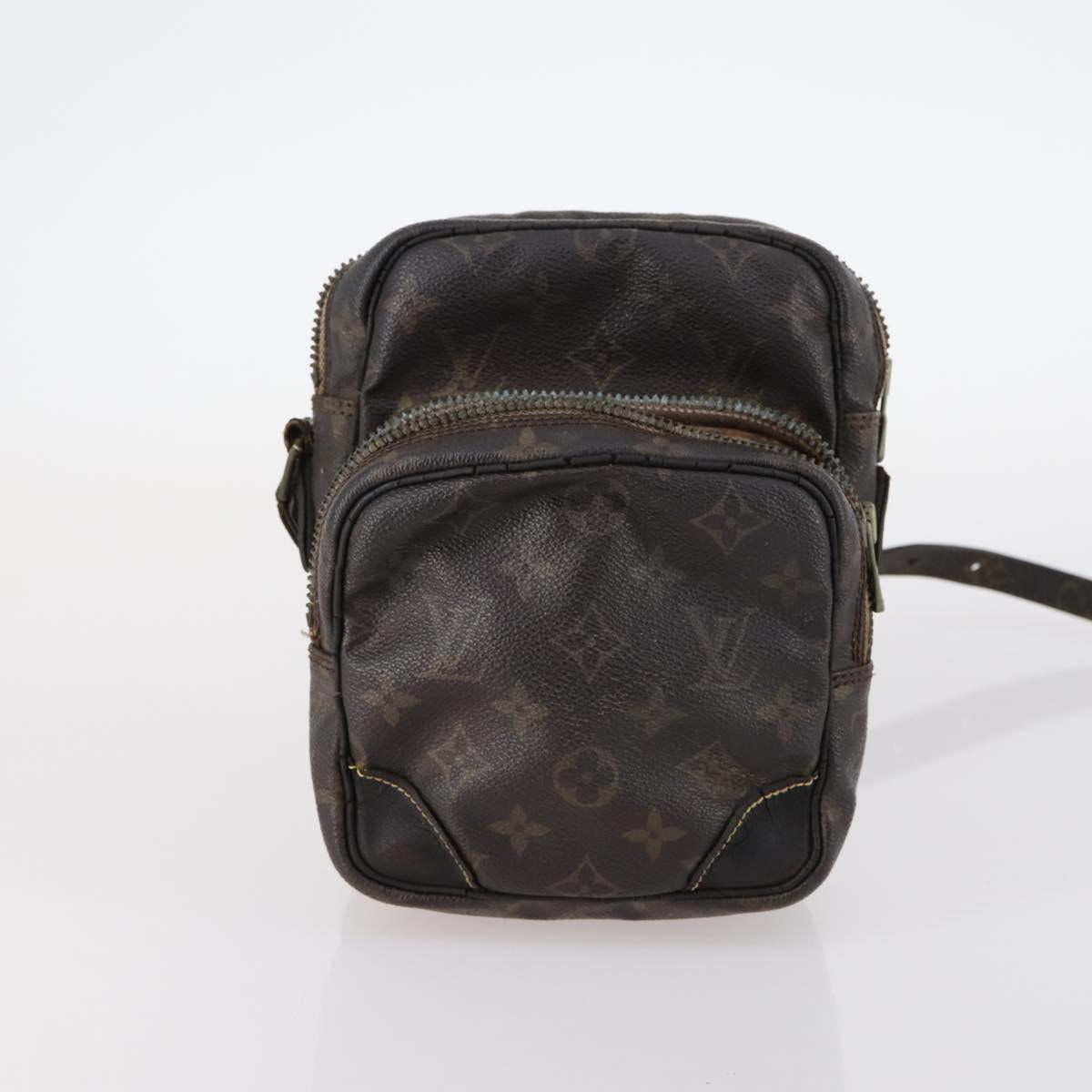 LOUIS VUITTON Shoulder Bag Leather Nylon 4Set Green LV Auth bs30052