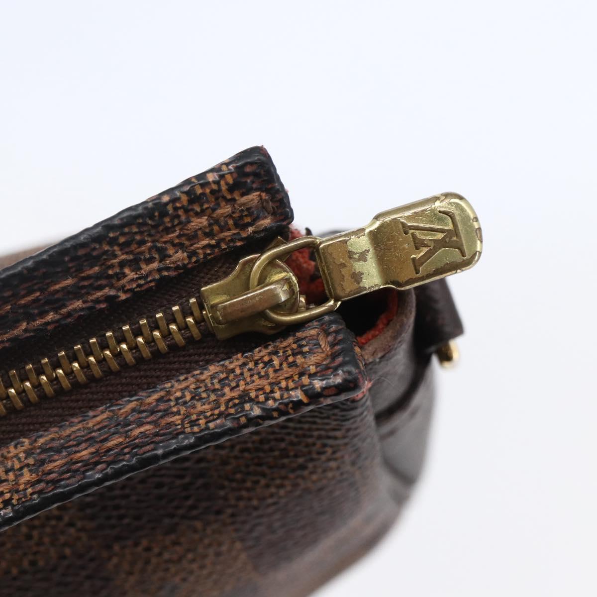 LOUIS VUITTON Damier Ebene Trousse makeup Pouch N51982 LV Auth bs30056