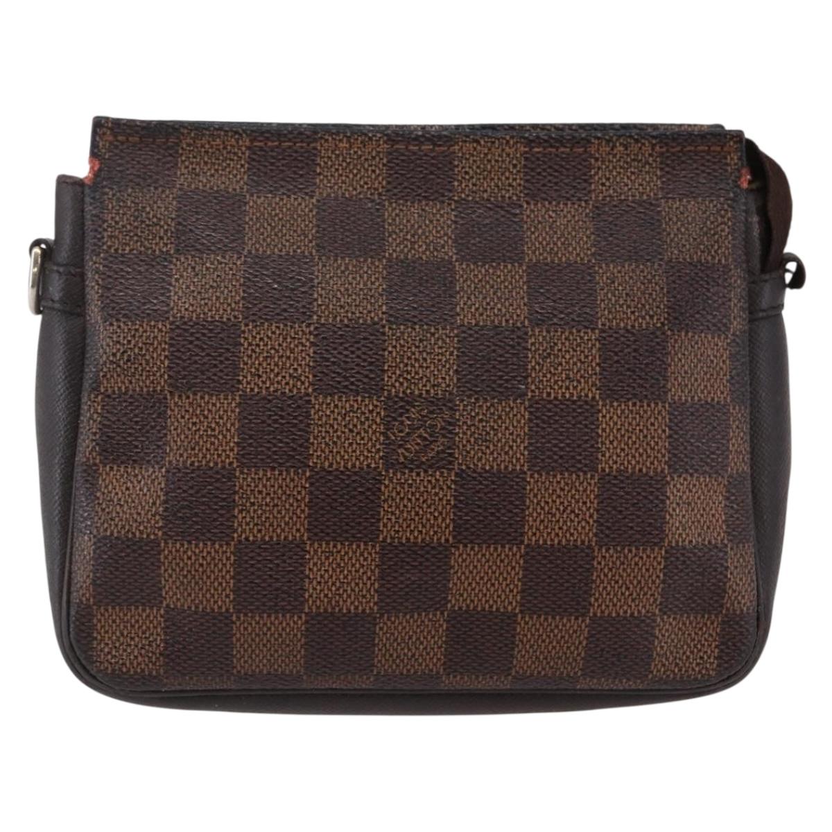 LOUIS VUITTON Damier Ebene Trousse makeup Pouch N51982 LV Auth bs30056