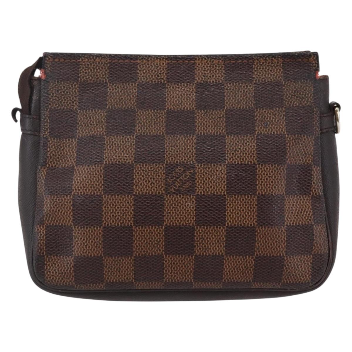 LOUIS VUITTON Damier Ebene Trousse makeup Pouch N51982 LV Auth bs30056