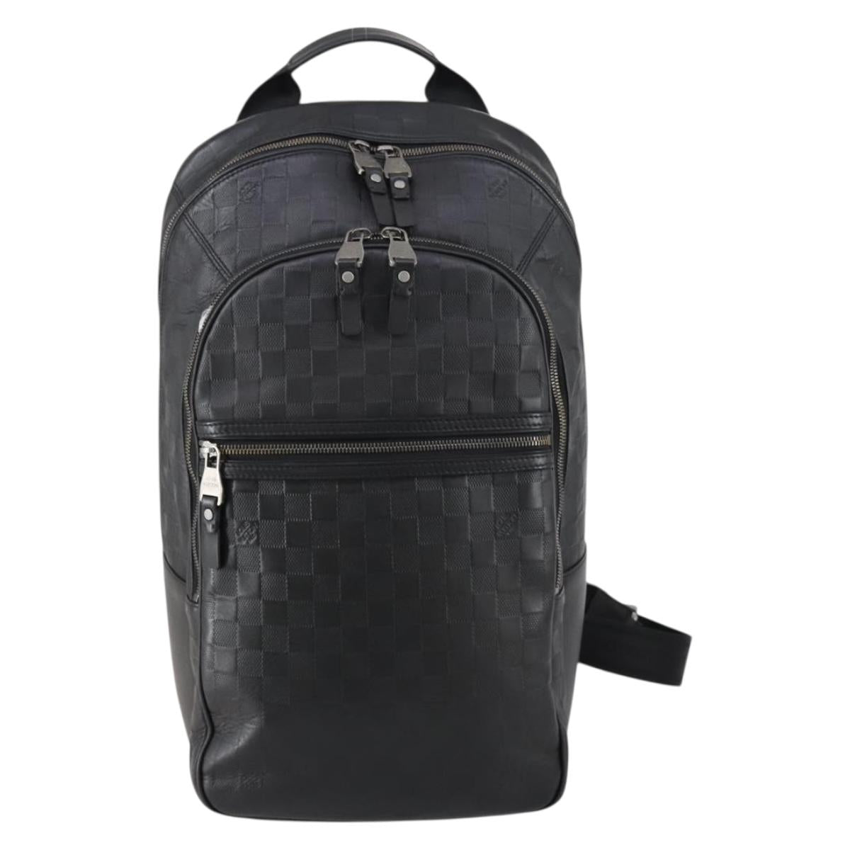 LOUIS VUITTON Damier Infini Michael Backpack Black N41330 LV Auth bs30061