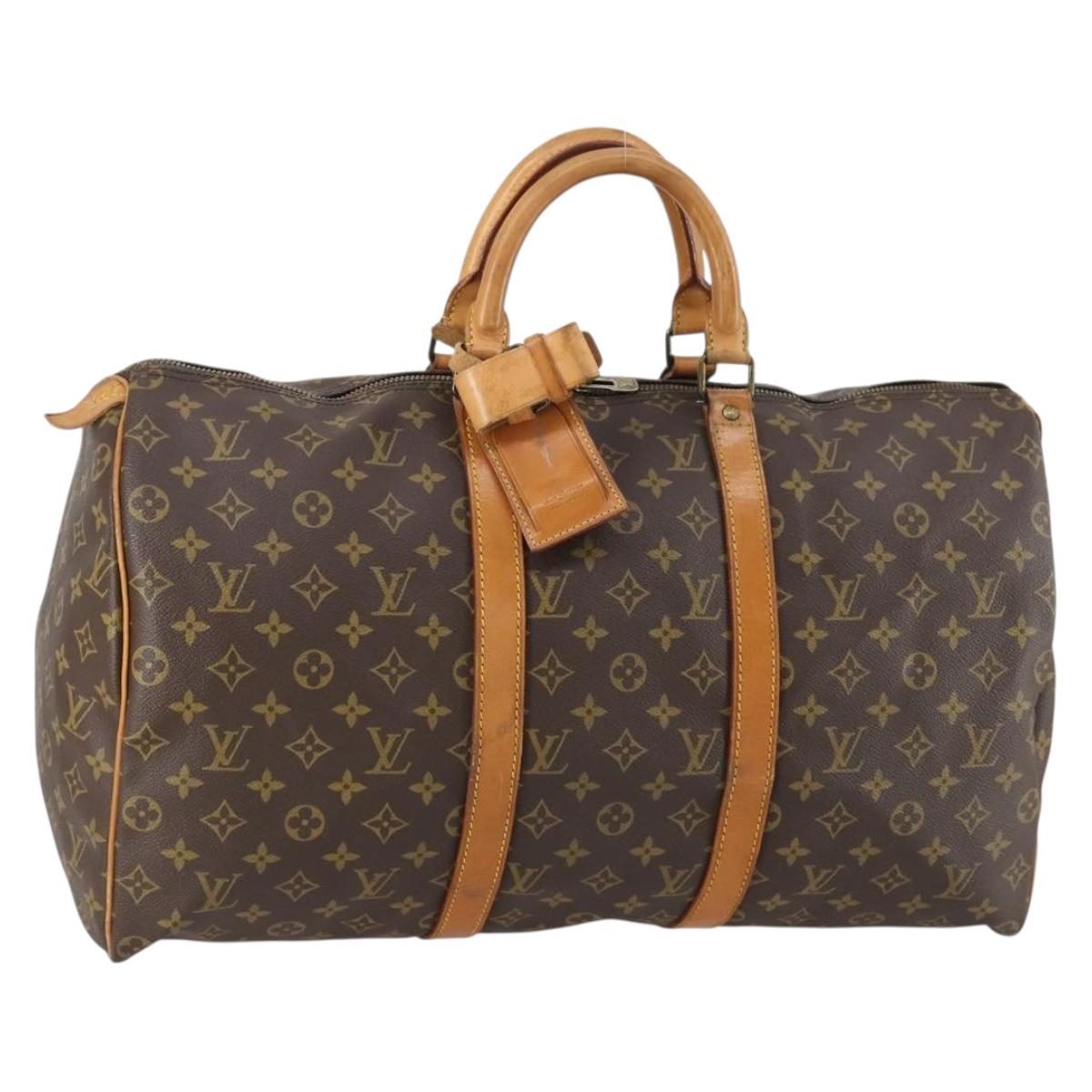 LOUIS VUITTON Monogram Keepall 55 Boston Bag M41424 LV Auth bs30067