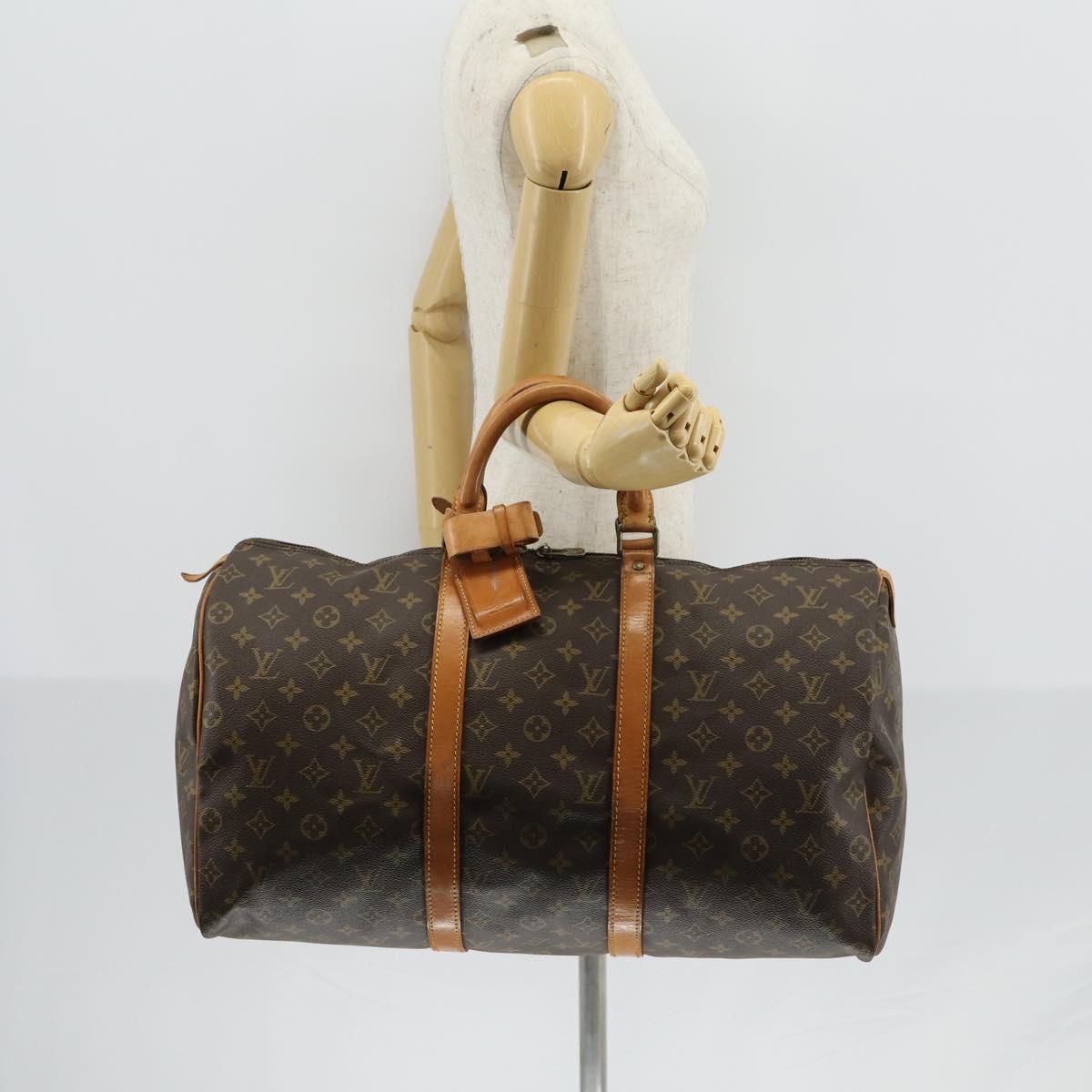 LOUIS VUITTON Monogram Keepall 55 Boston Bag M41424 LV Auth bs30067
