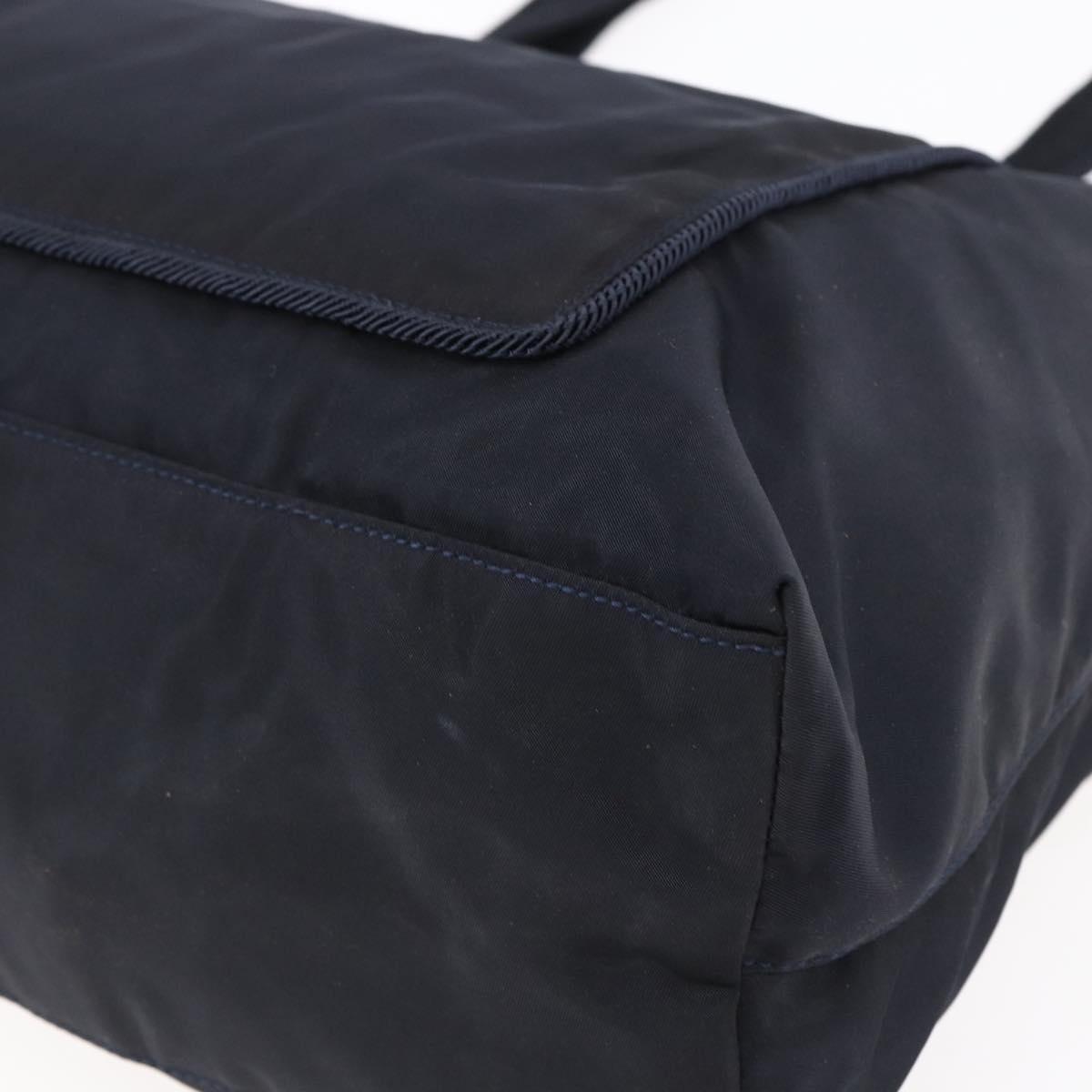 PRADA Tote Bag Nylon Black Gold Auth bs30070