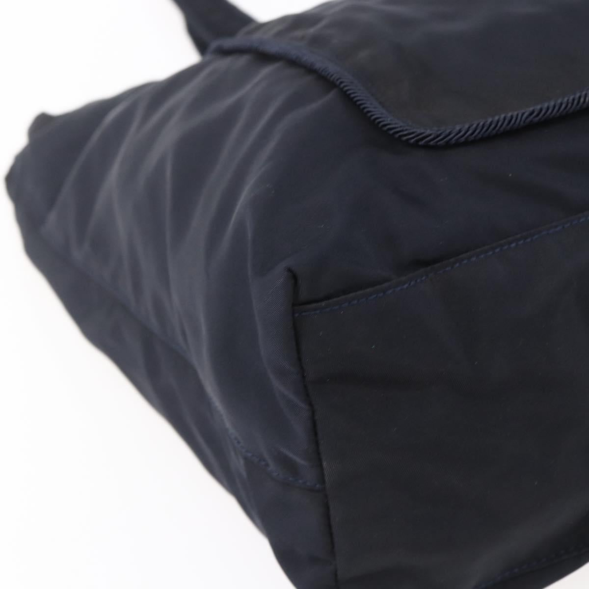 PRADA Tote Bag Nylon Black Gold Auth bs30070