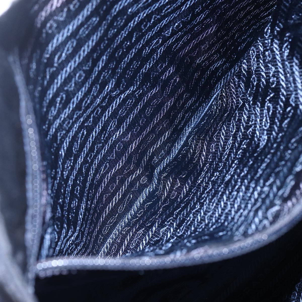 PRADA Tote Bag Nylon Black Gold Auth bs30070