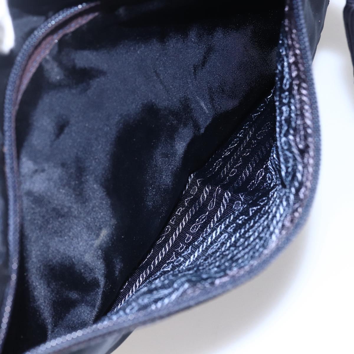 PRADA Tote Bag Nylon Black Gold Auth bs30070