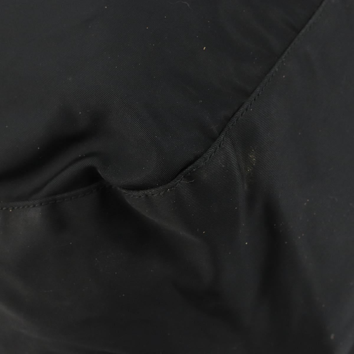 PRADA Shoulder Bag Nylon Leather Black Gold Auth bs30072