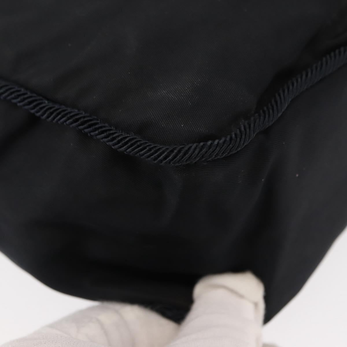 PRADA Beads Tote Bag Nylon Black Silver Auth bs30073