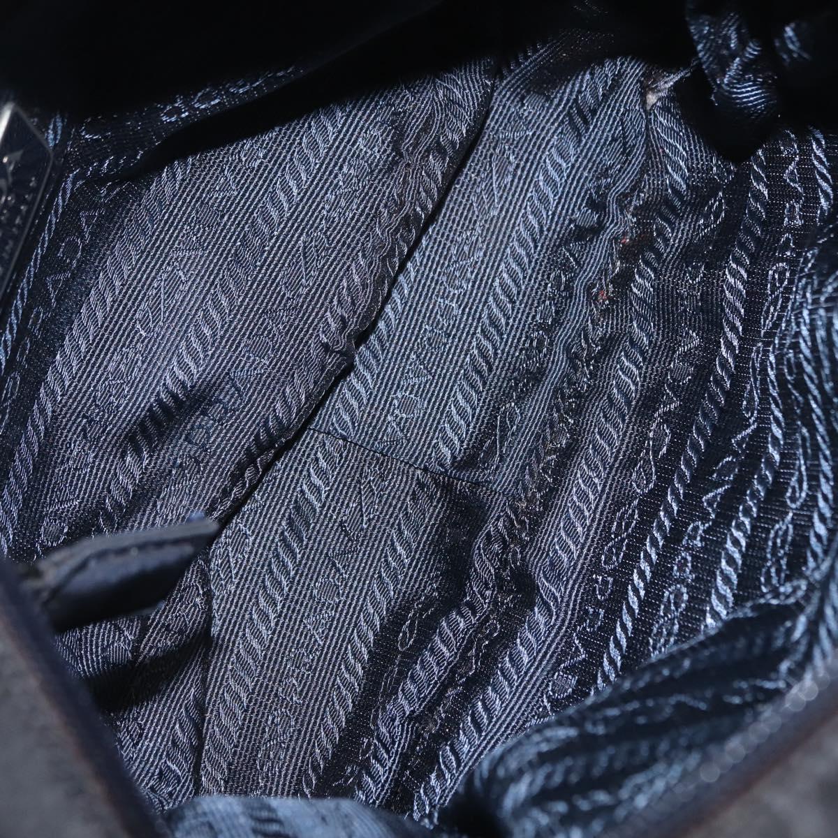 PRADA Beads Tote Bag Nylon Black Silver Auth bs30073