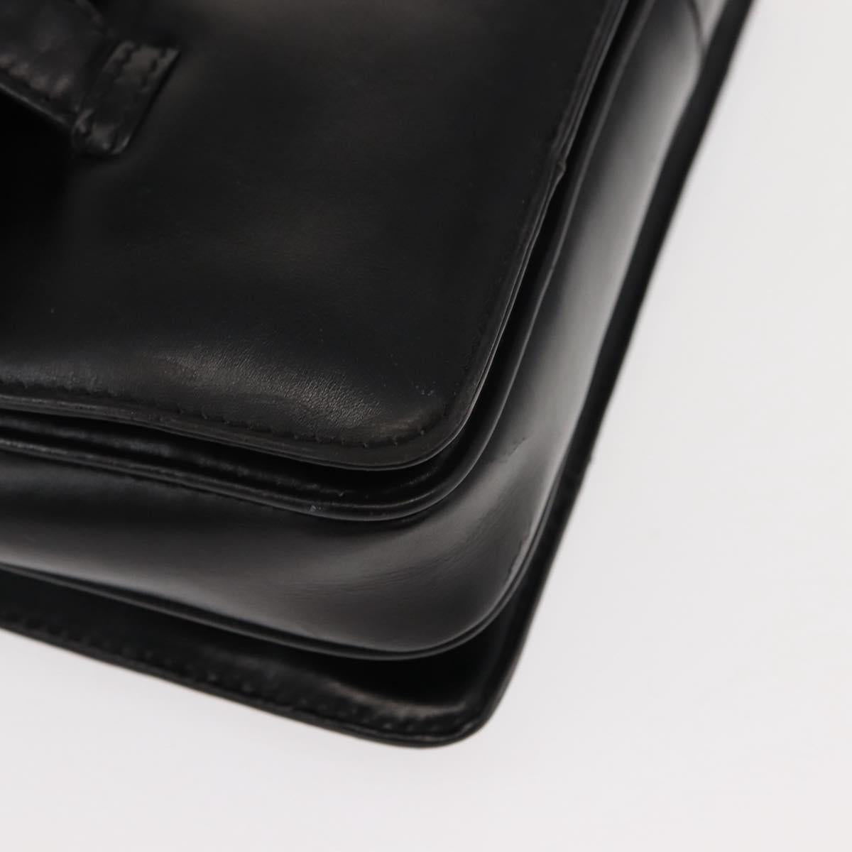 LOEWE Anagram Tote Bag Leather Black Gold Auth bs30079