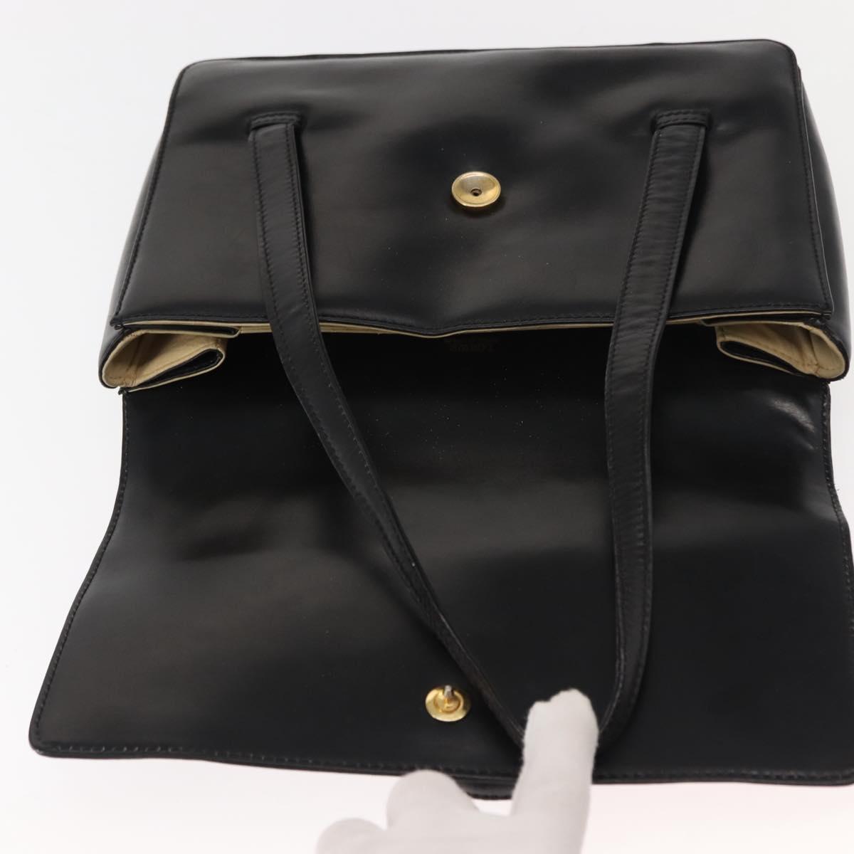 LOEWE Anagram Tote Bag Leather Black Gold Auth bs30079