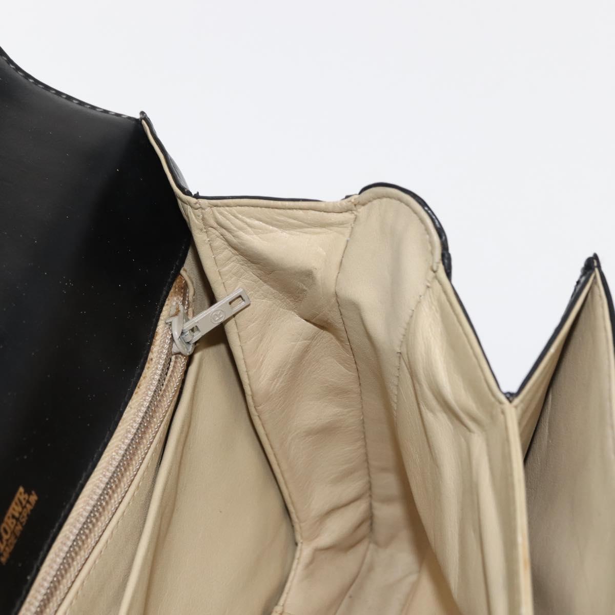 LOEWE Anagram Tote Bag Leather Black Gold Auth bs30079