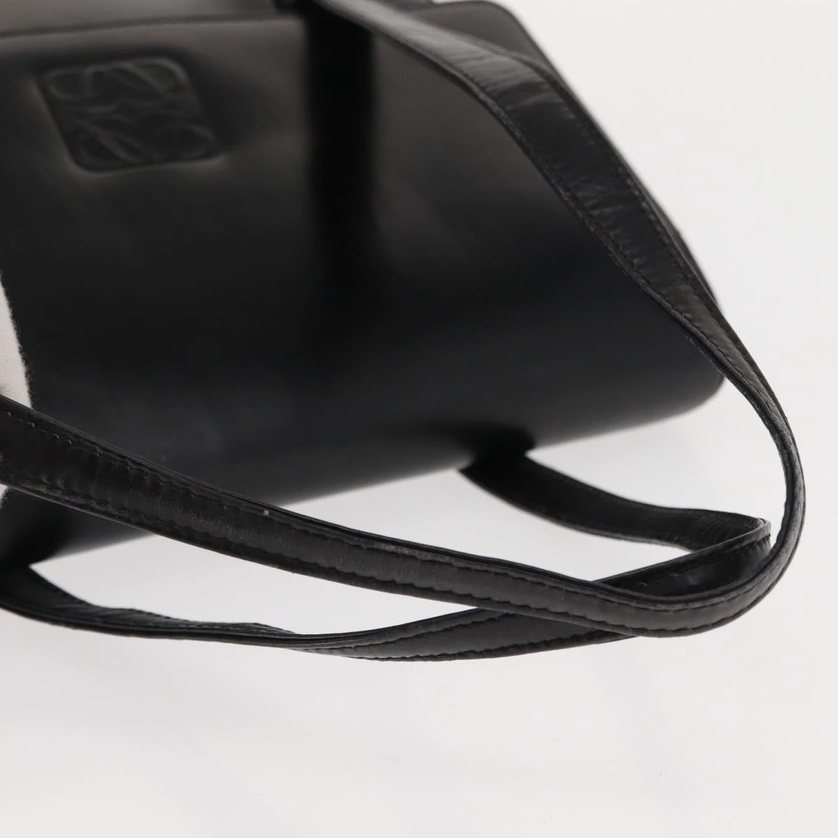 LOEWE Anagram Tote Bag Leather Black Gold Auth bs30079