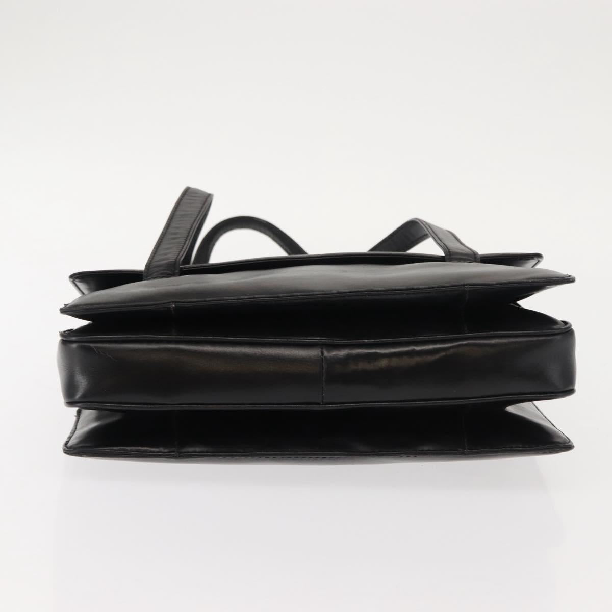 LOEWE Anagram Tote Bag Leather Black Gold Auth bs30079