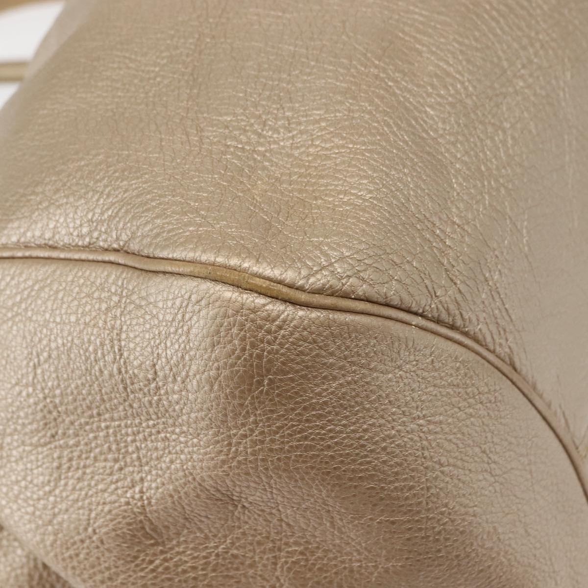 Salvatore Ferragamo Gancini Marissa Tote Bag Leather Beige Silver Auth bs30081