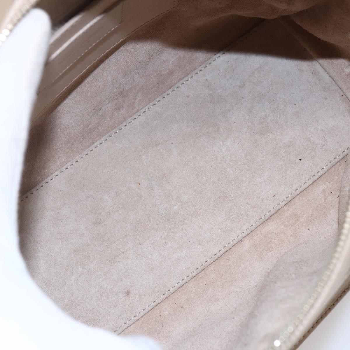 SAINT LAURENT Mini Boston Bag Leather 2way Beige Gold Auth bs30083