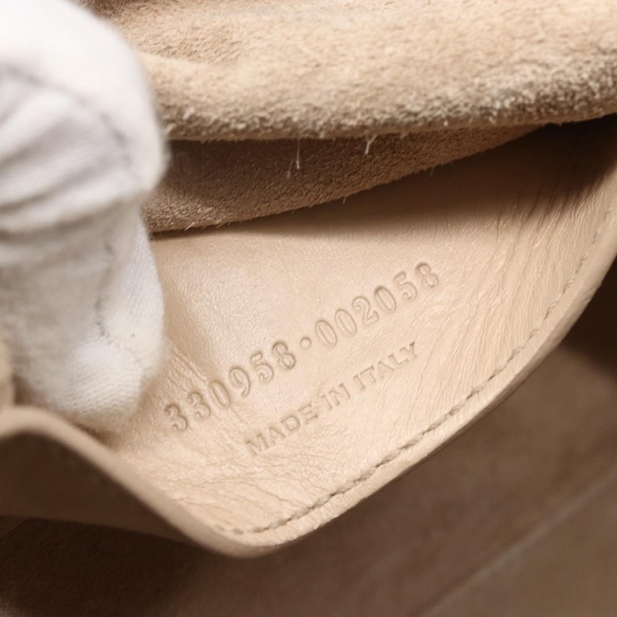 SAINT LAURENT Mini Boston Bag Leather 2way Beige Gold Auth bs30083