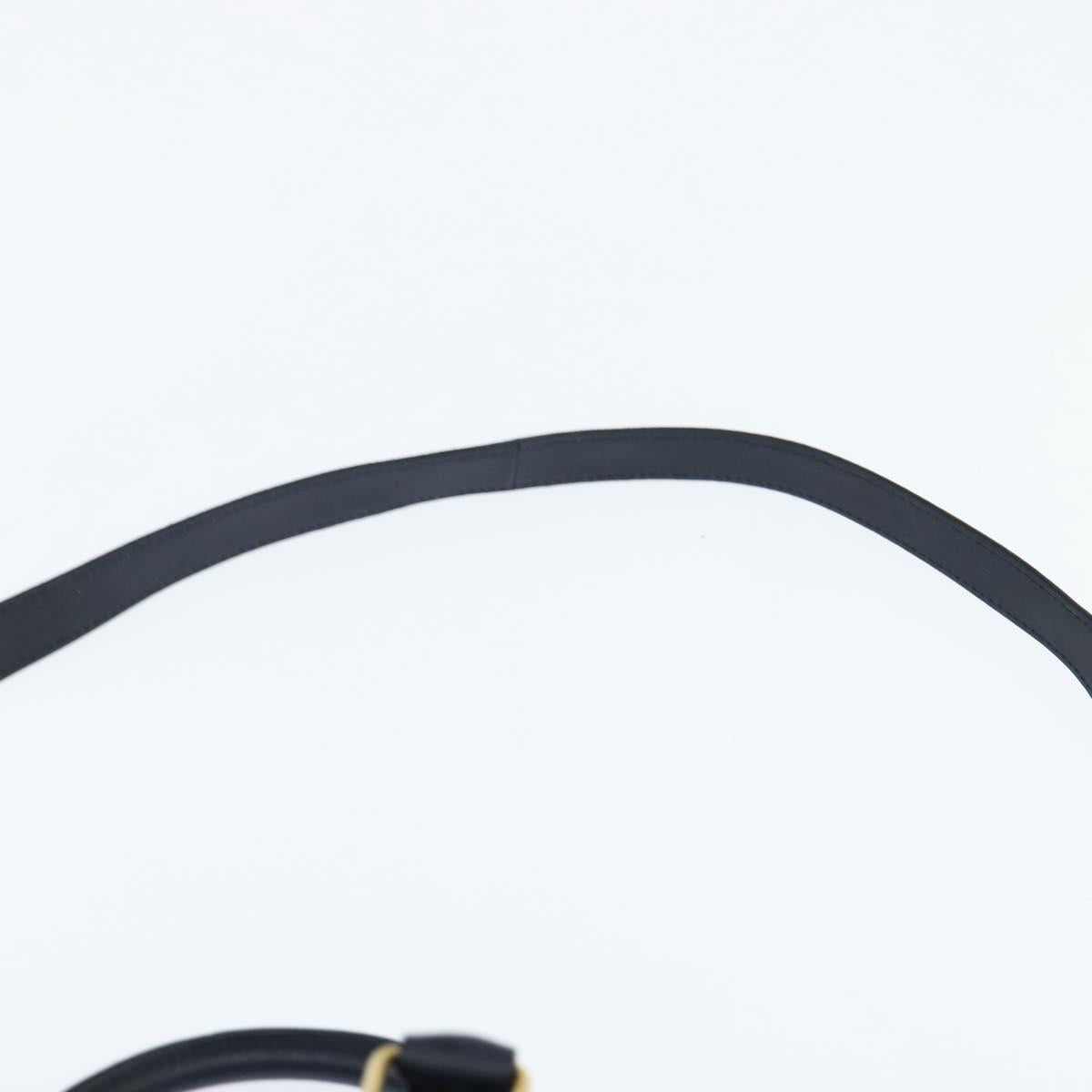 SAINT LAURENT Mini Boston Bag Leather 2way Navy Gold Auth bs30084