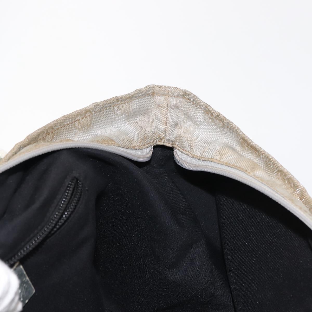 GUCCI GG Canvas Sherry Line Tote Bag Silver 131228 Auth bs30093