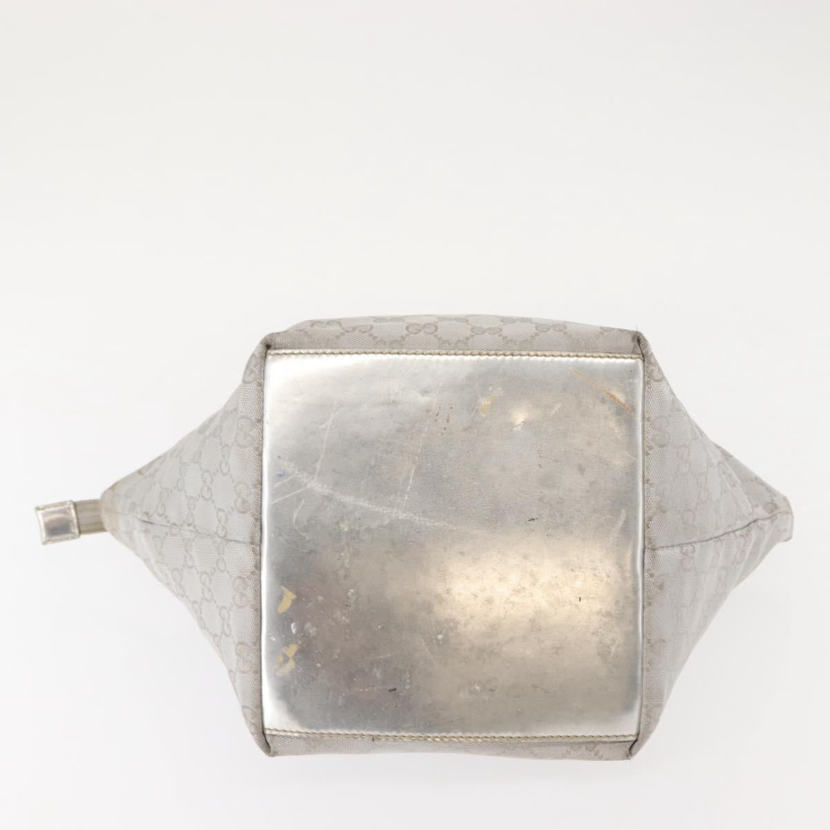 GUCCI GG Canvas Sherry Line Tote Bag Silver 131228 Auth bs30093